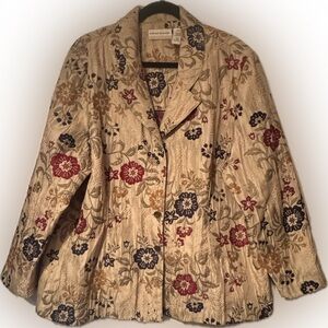 Women’s Sz 22W Alfred Dunner Floral Embroidered Women's Jacket w/ button closure